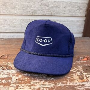 Vintage CO-OP Farming trucker hat corduroy blue snapback